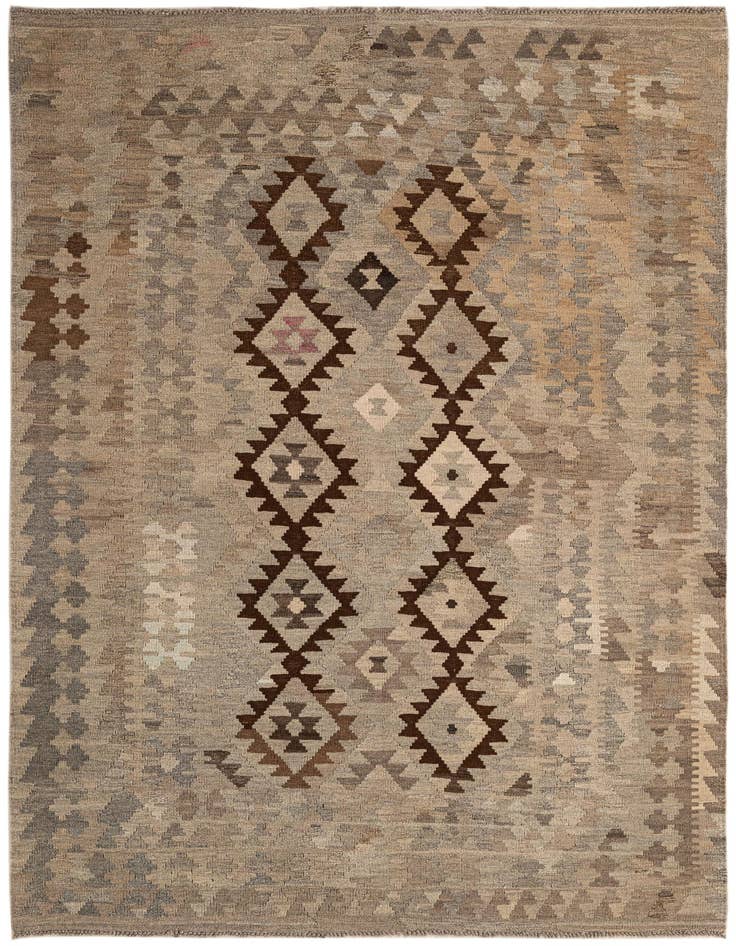 Detail image of 4' 5 x 6' 3 Hand Woven Kilim Maymana Wool Rug