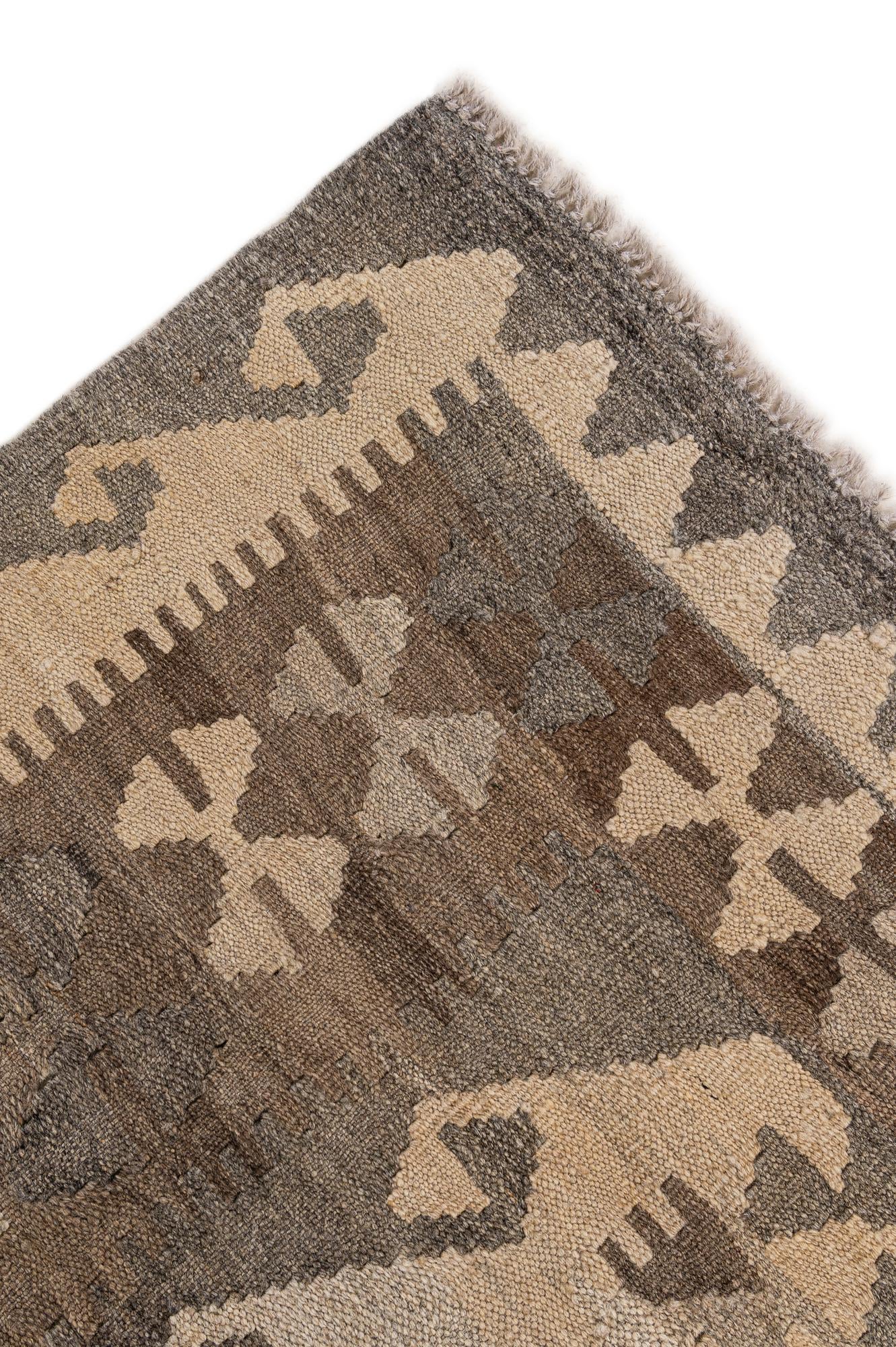 4' 5 x 6' 2 Hand Woven Kilim Maymana Wool Rug