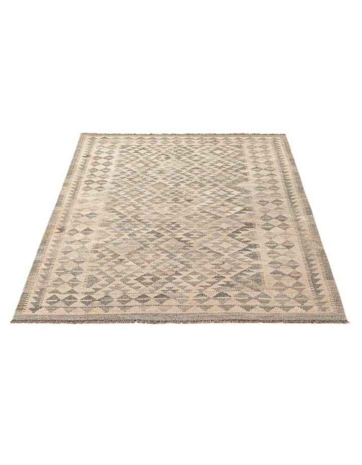 4' 8 x 6' 5 Hand Woven Kilim Maymana Wool Rug