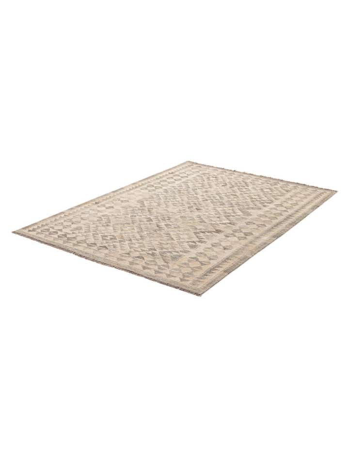 4' 8 x 6' 5 Hand Woven Kilim Maymana Wool Rug