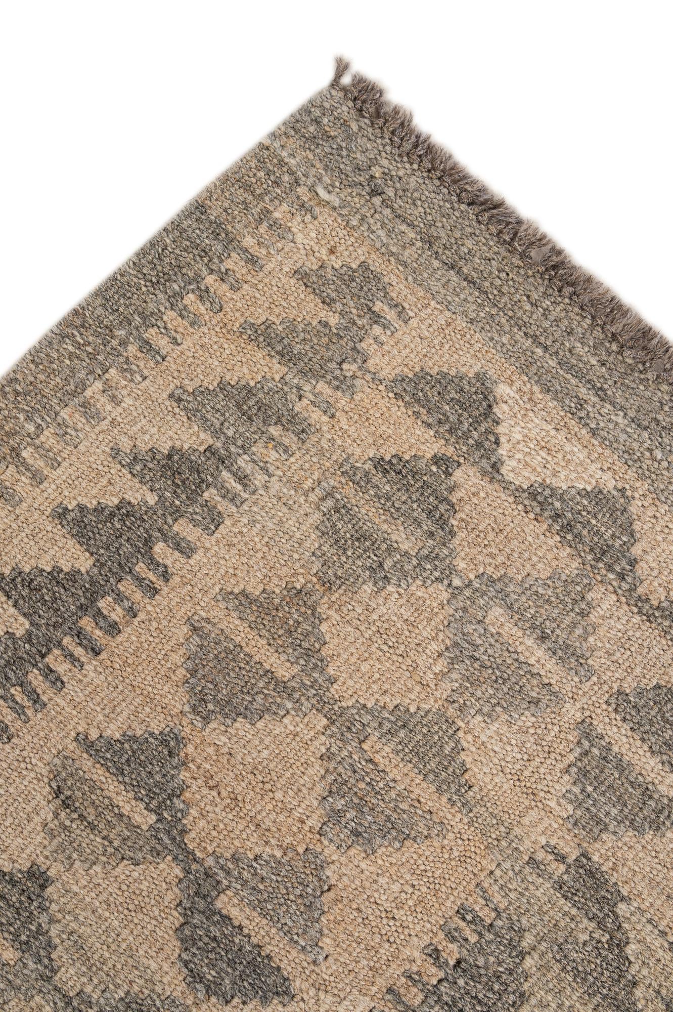4' 8 x 6' 5 Hand Woven Kilim Maymana Wool Rug