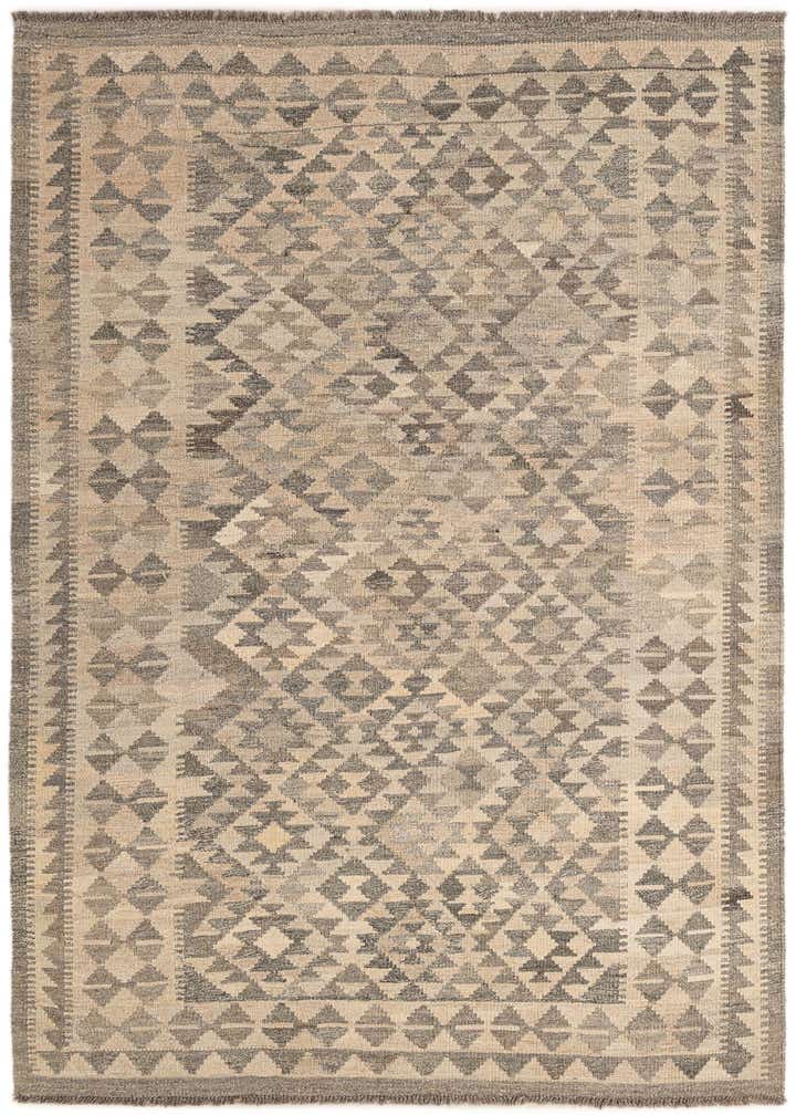 4' 8 x 6' 5 Hand Woven Kilim Maymana Wool Rug