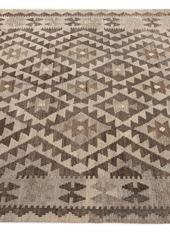 4' 8 x 6' 8 Hand Woven Kilim Maymana Wool Rug