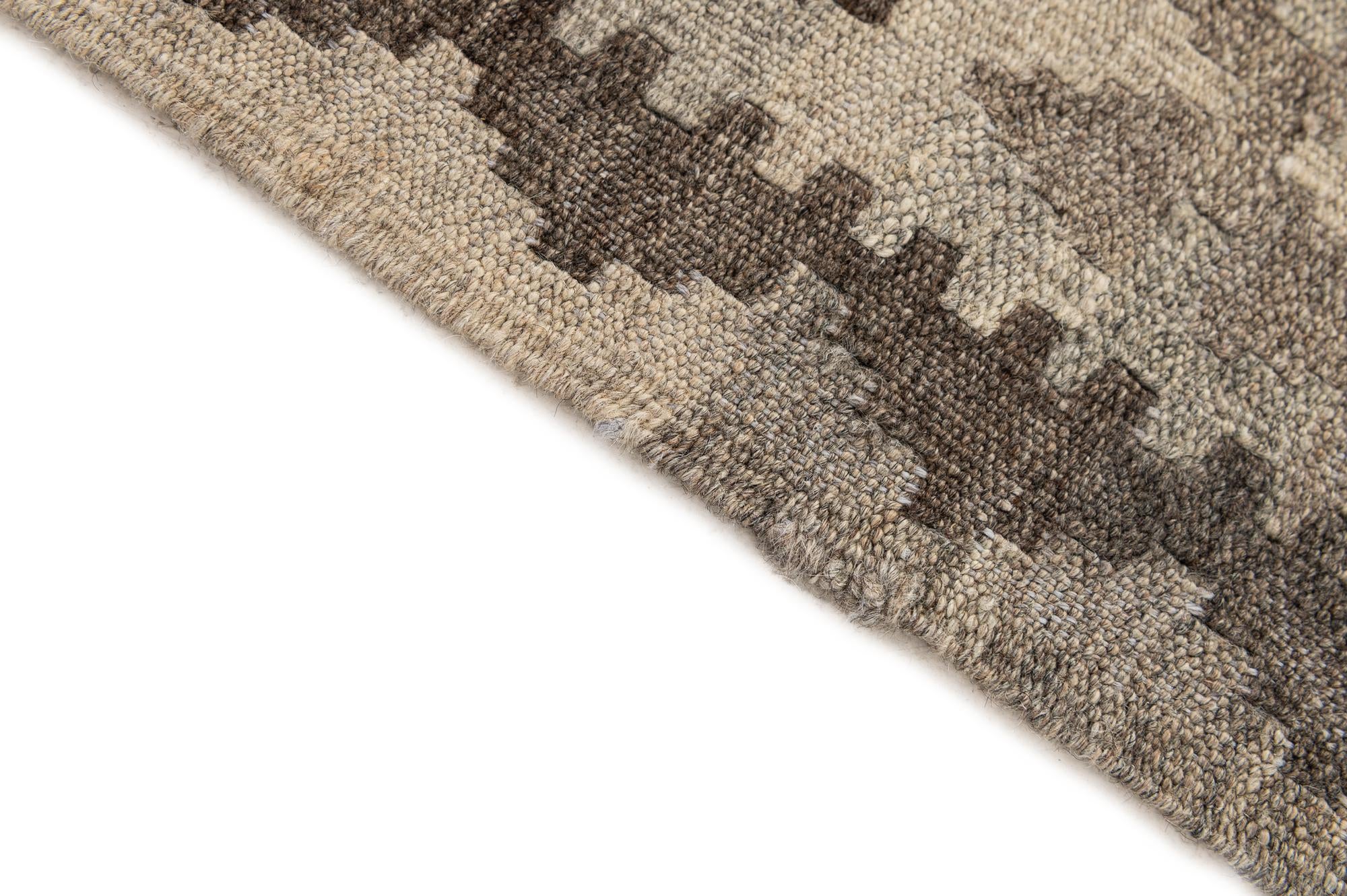 4' 8 x 6' 8 Hand Woven Kilim Maymana Wool Rug