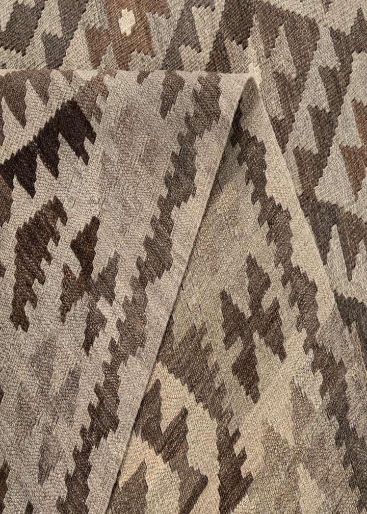 4' 8 x 6' 8 Hand Woven Kilim Maymana Wool Rug