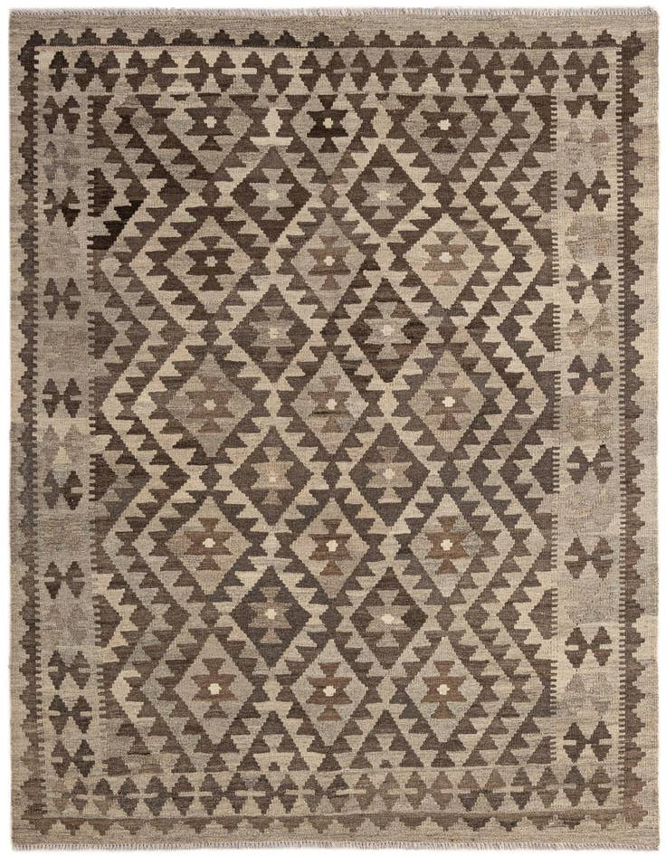 Detail image of 4' 8 x 6' 8 Hand Woven Kilim Maymana Wool Rug