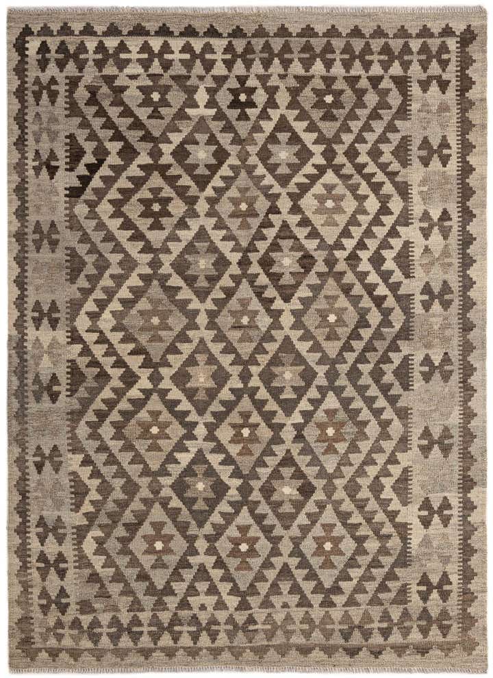 4' 8 x 6' 8 Hand Woven Kilim Maymana Wool Rug