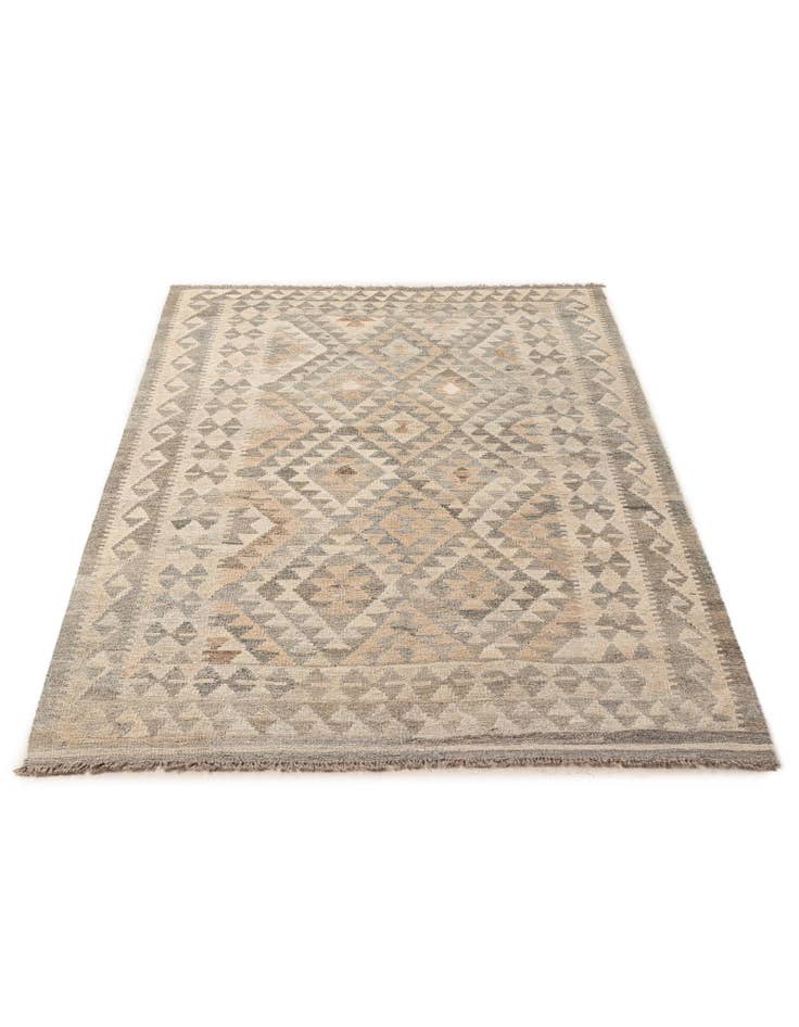 Detail image of 4' 9 x 7' 7 Hand Woven Kilim Maymana Wool Rug