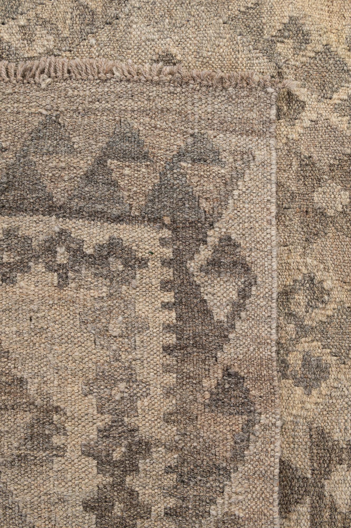5' 2 x 6' 5 Hand Woven Kilim Maymana Wool Rug