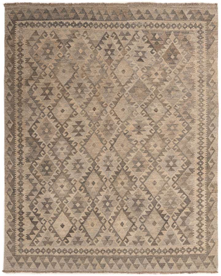 5' 2 x 6' 5 Hand Woven Kilim Maymana Wool Rug
