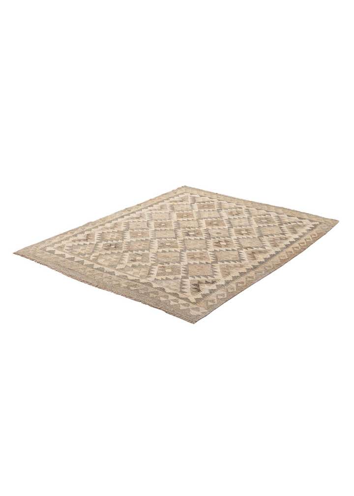 5' x 6' 7 Hand Woven Kilim Maymana Wool Rug