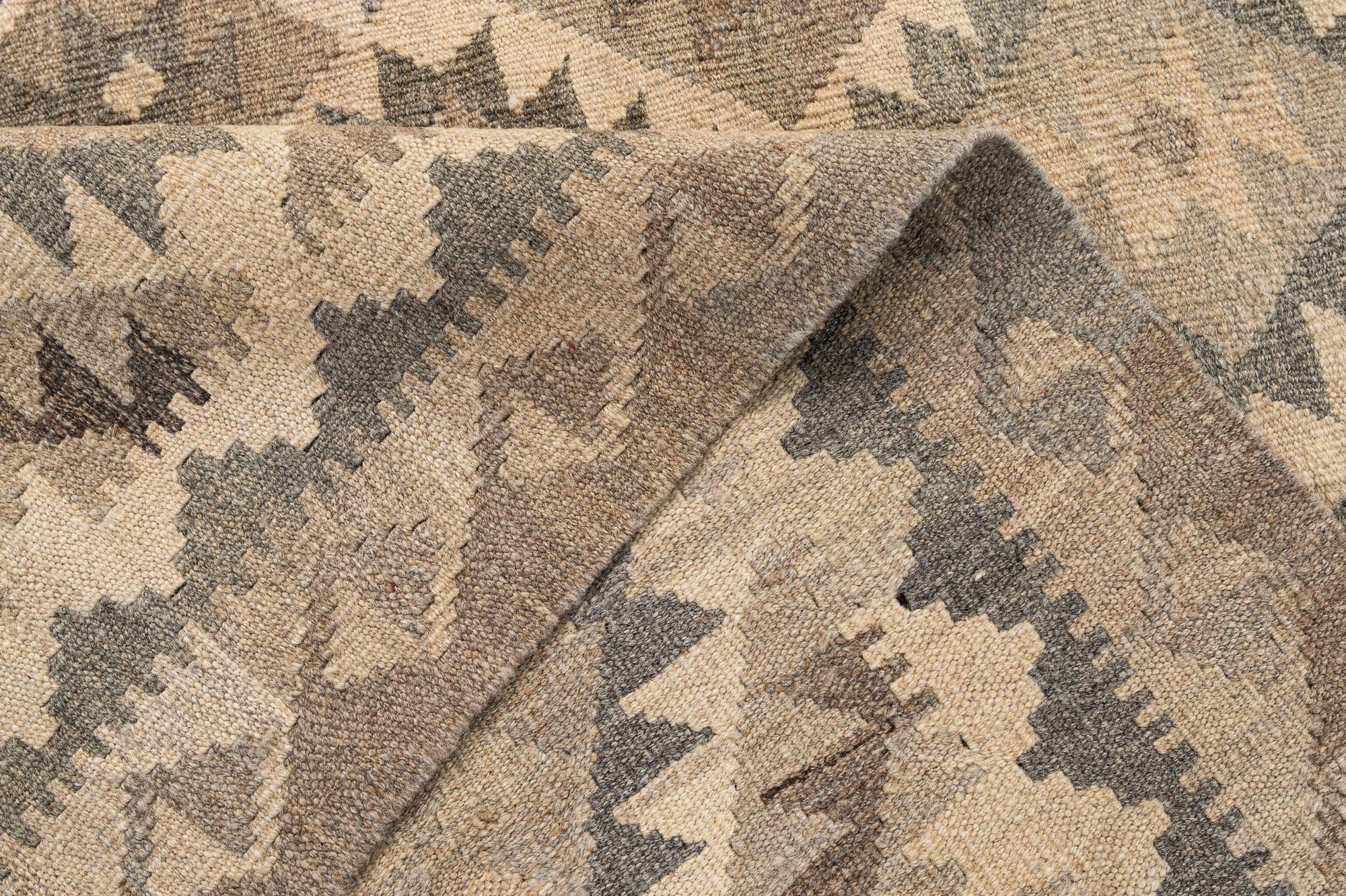 5' x 6' 7 Hand Woven Kilim Maymana Wool Rug