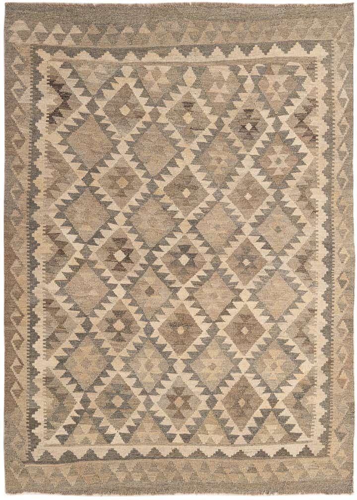 5' x 6' 7 Hand Woven Kilim Maymana Wool Rug