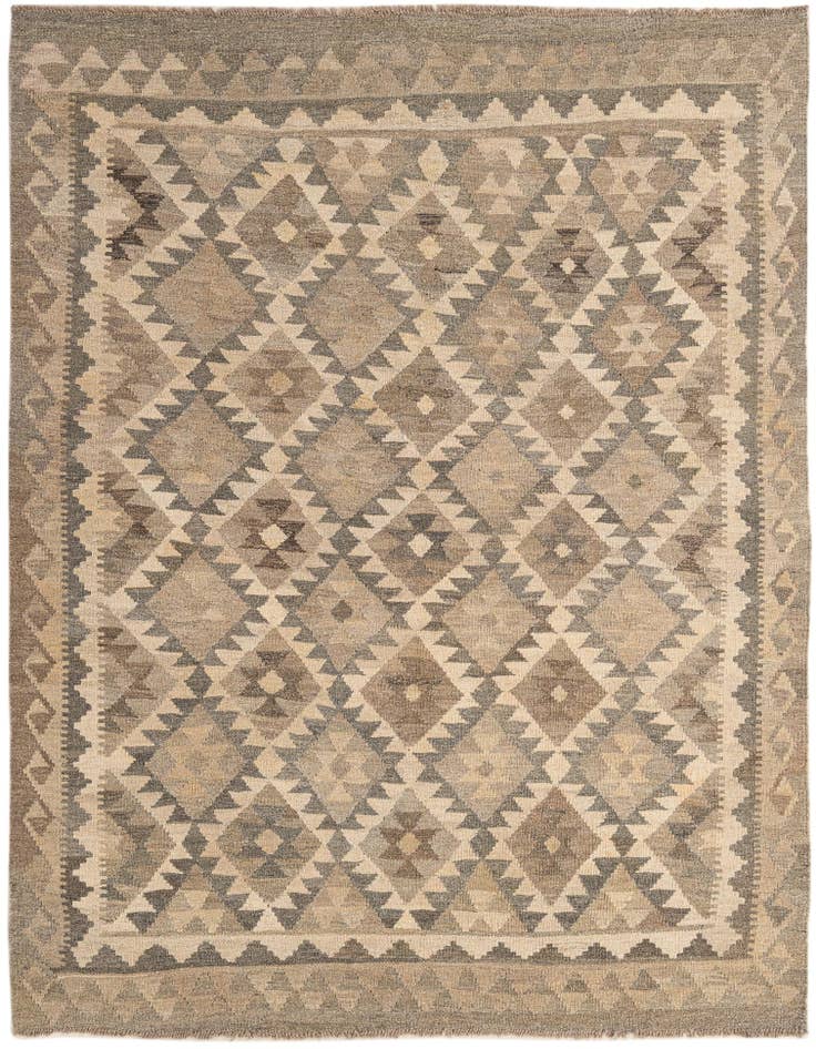Detail image of 5' x 6' 7 Hand Woven Kilim Maymana Wool Rug
