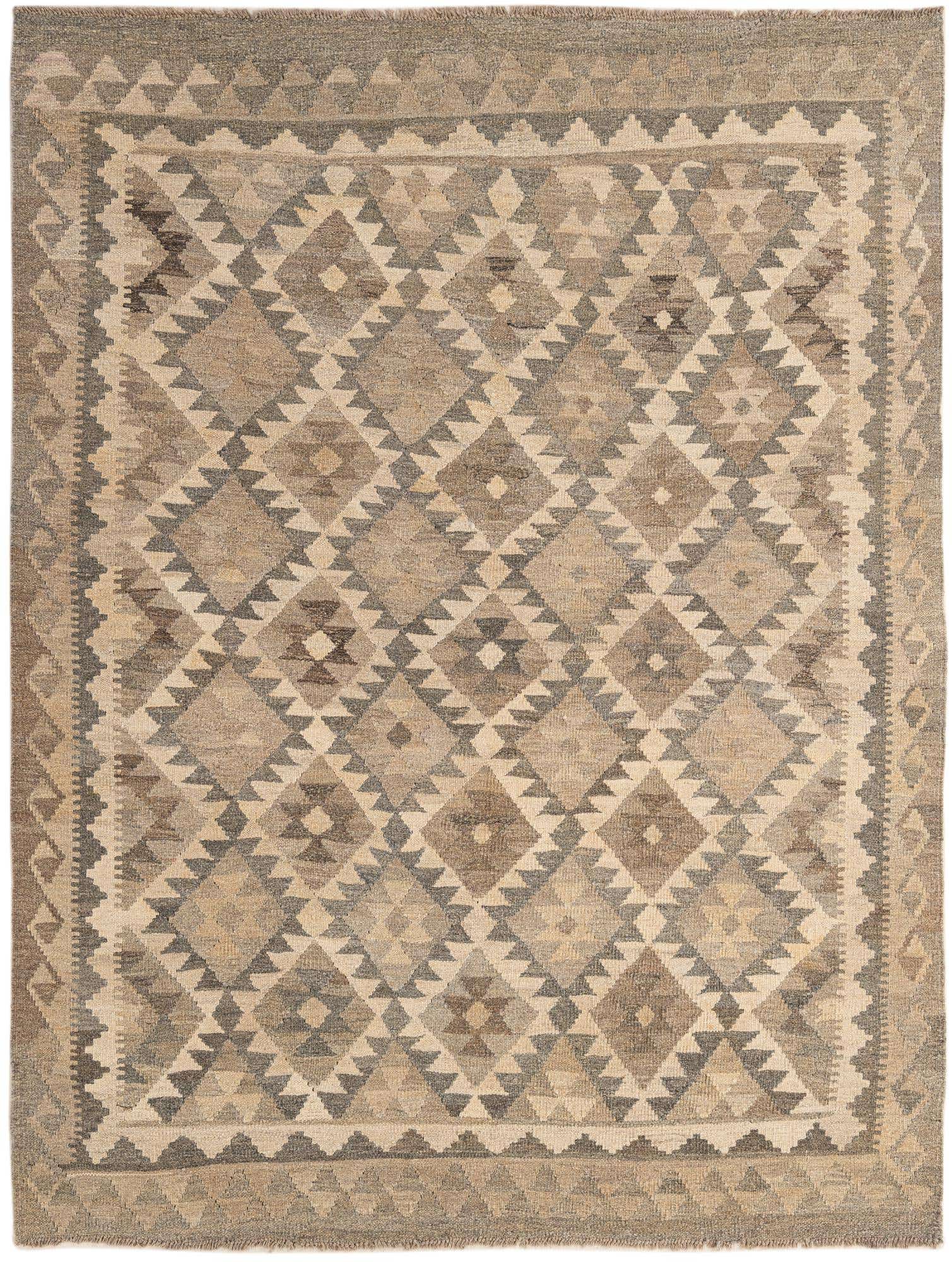 5' x 6' 7 Hand Woven Kilim Maymana Wool Rug