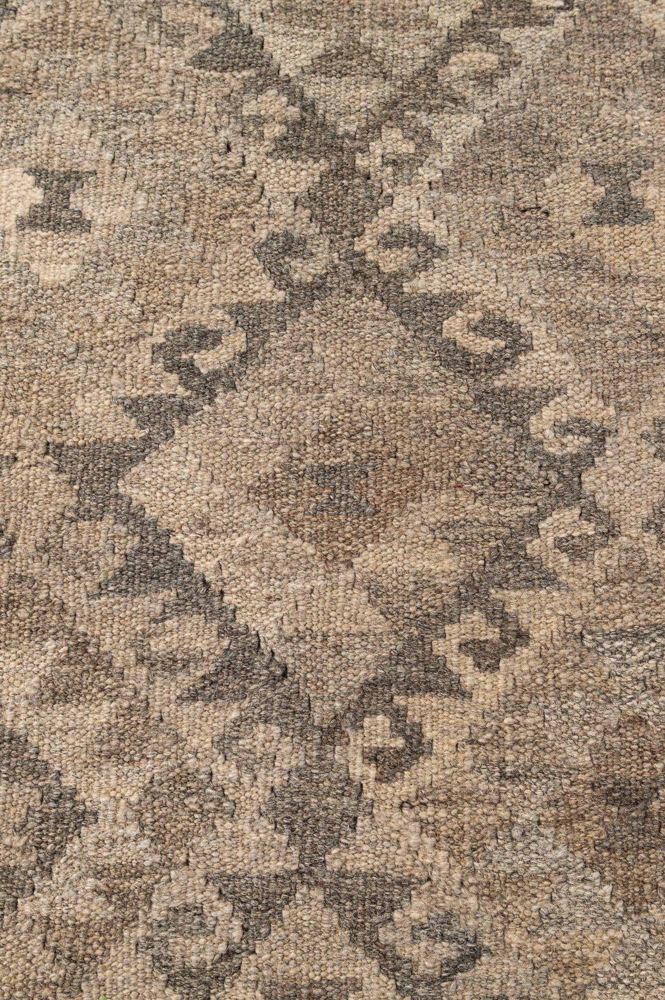 5' 2 x 6' 3 Hand Woven Kilim Maymana Wool Rug