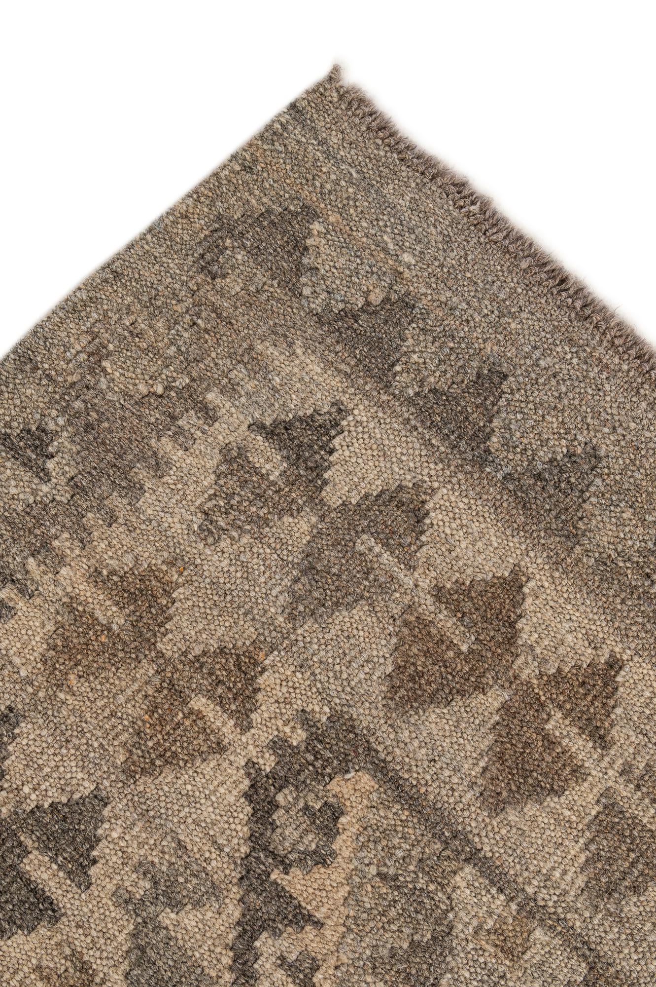 5' 2 x 6' 3 Hand Woven Kilim Maymana Wool Rug