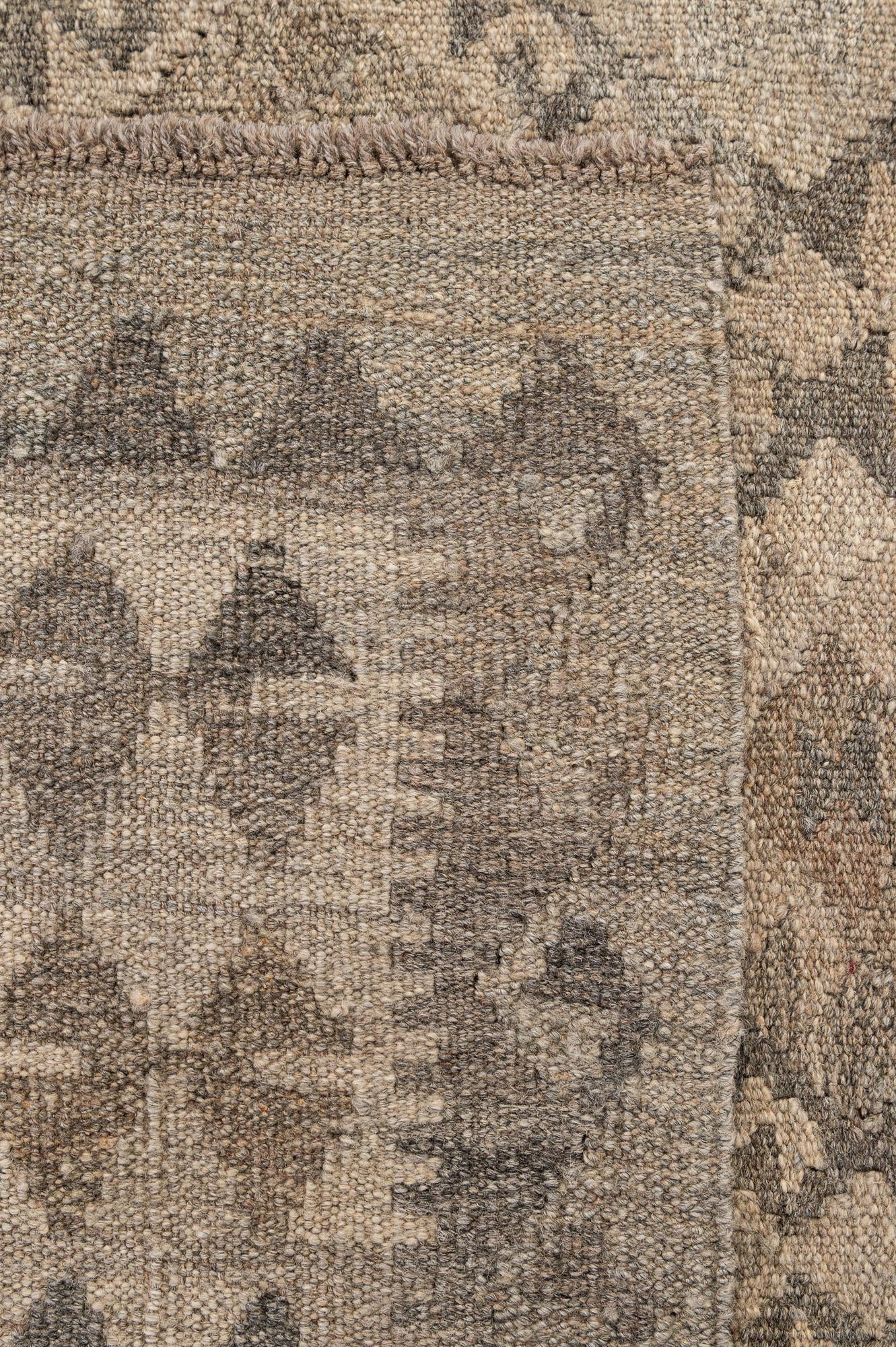 5' 2 x 6' 3 Hand Woven Kilim Maymana Wool Rug