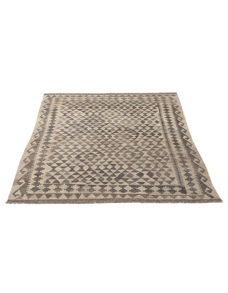 Detail image of 4' 11 x 6' 3 Hand Woven Kilim Maymana Wool Rug