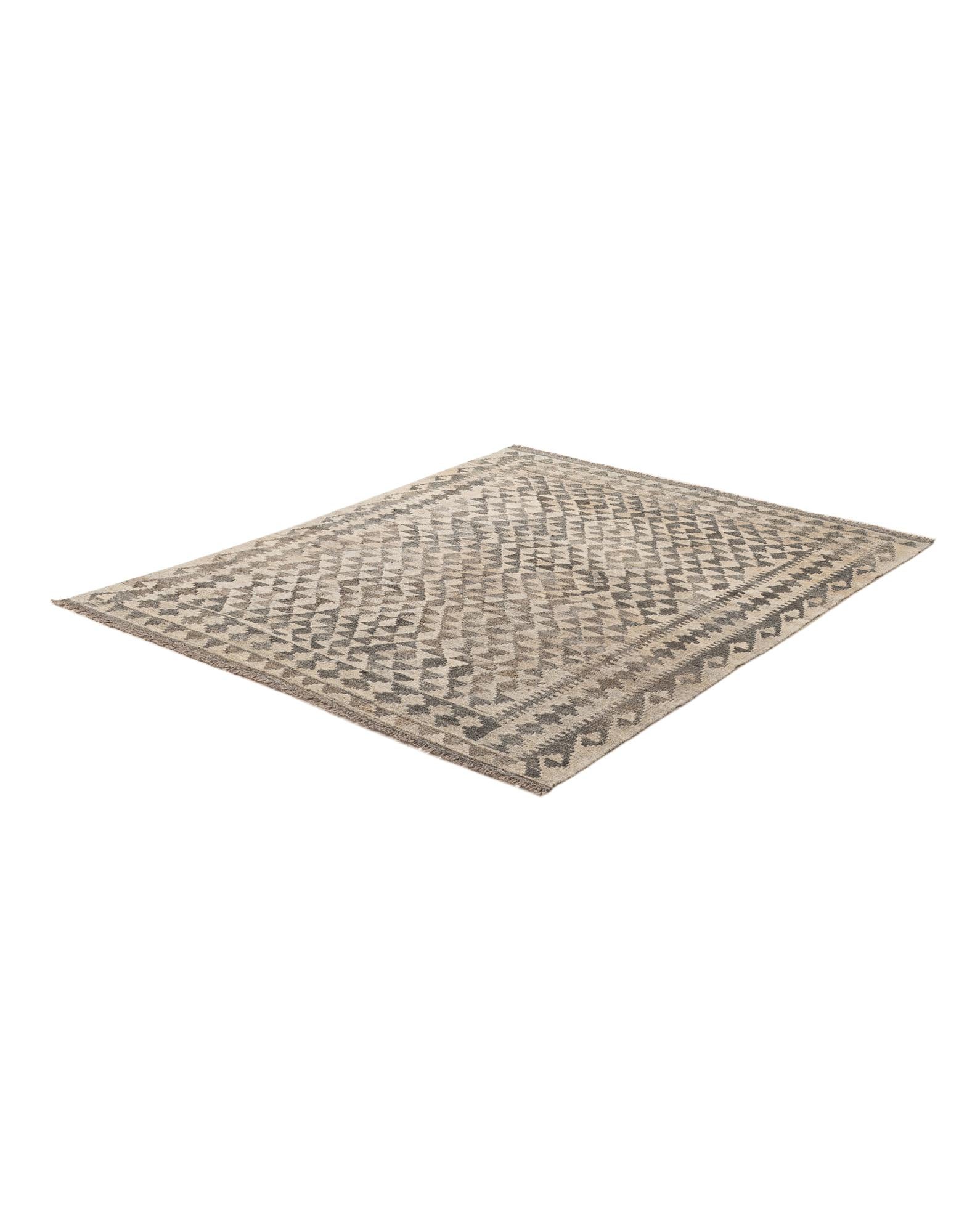 4' 11 x 6' 3 Hand Woven Kilim Maymana Wool Rug