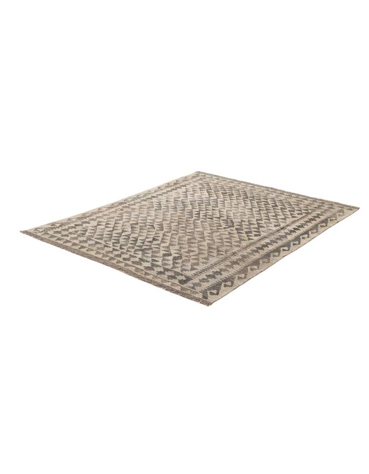 Detail image of 4' 11 x 6' 3 Hand Woven Kilim Maymana Wool Rug