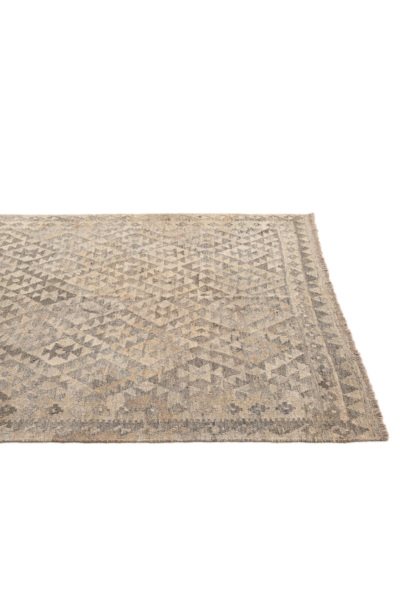 4' 11 x 6' 3 Hand Woven Kilim Maymana Wool Rug
