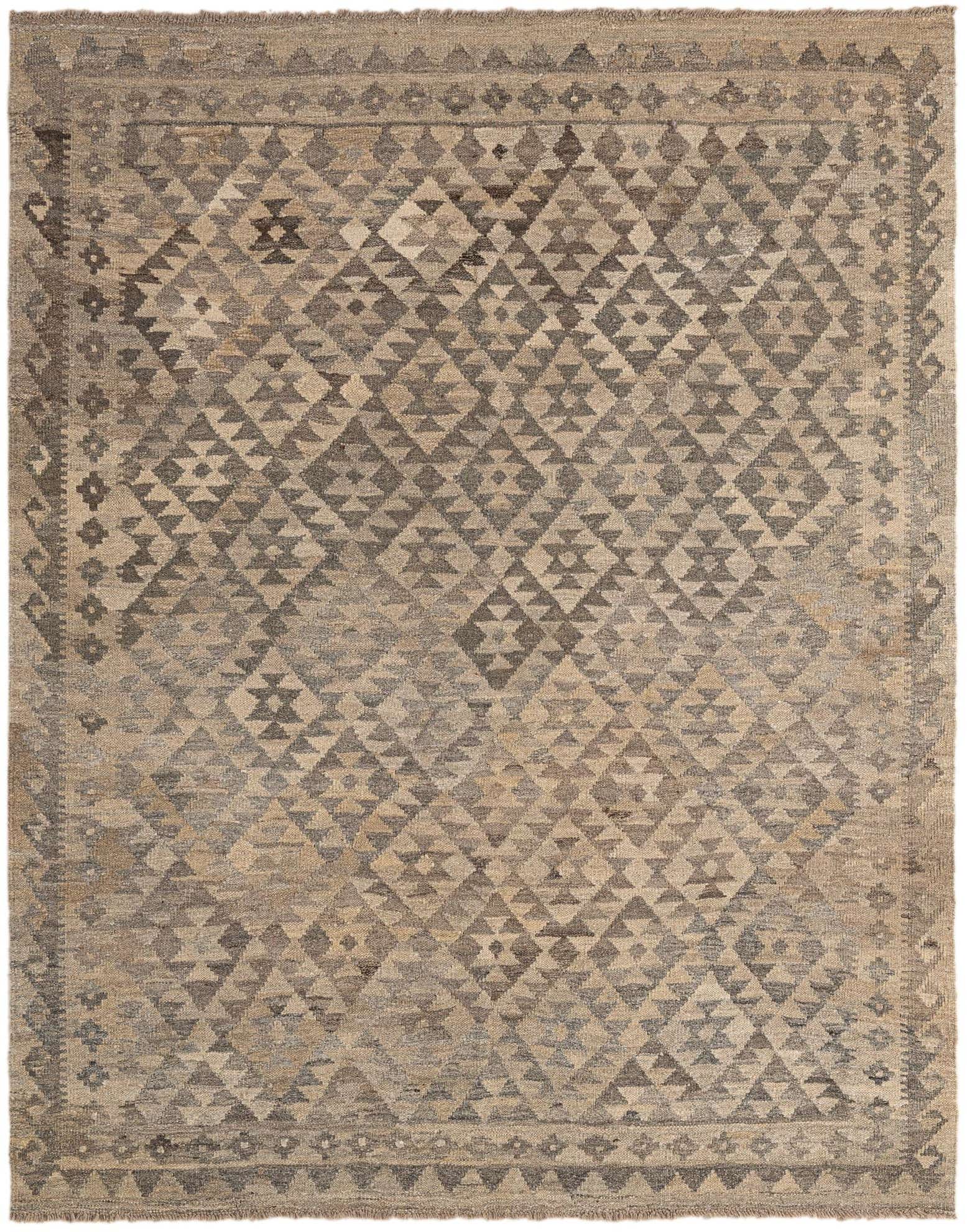 4' 11 x 6' 3 Hand Woven Kilim Maymana Wool Rug