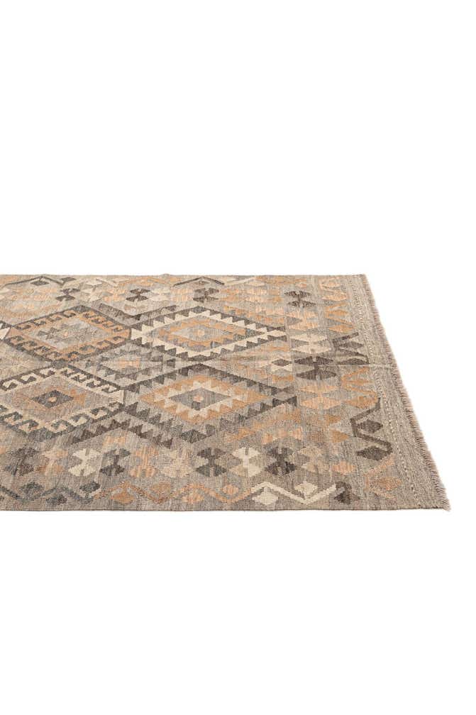 4' 10 x 6' 4 Hand Woven Kilim Maymana Wool Rug