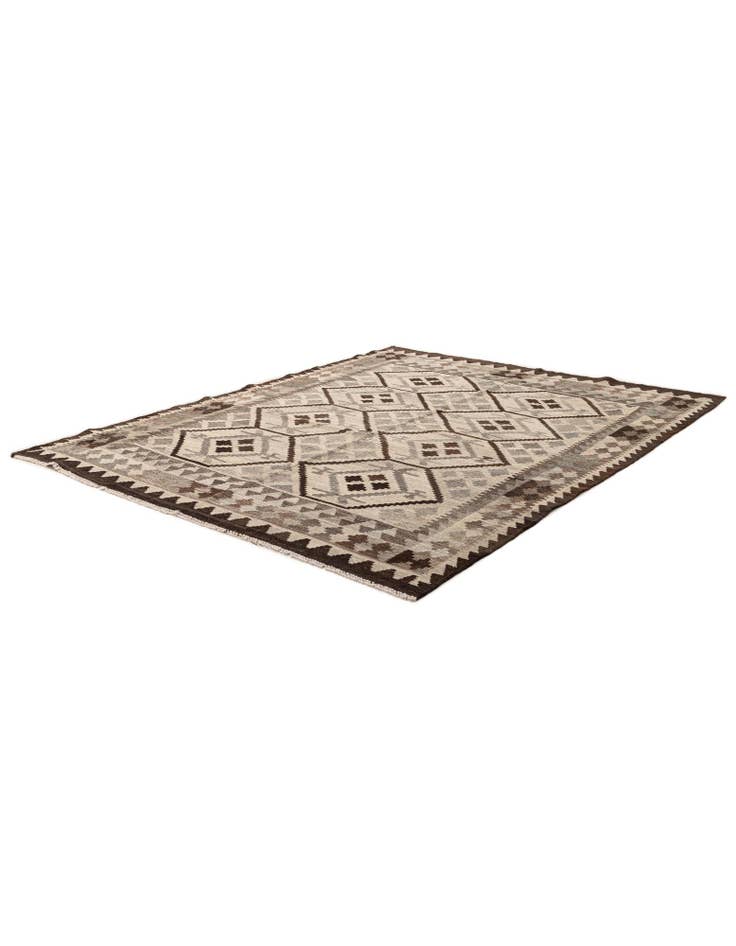 Detail image of 4' 11 x 6' 3 Hand Woven Kilim Maymana Wool Rug