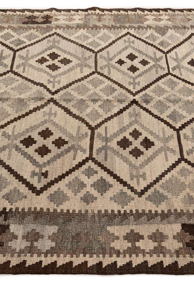 4' 11 x 6' 3 Hand Woven Kilim Maymana Wool Rug
