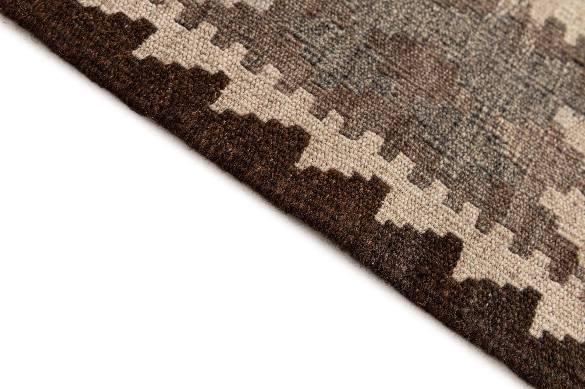 4' 11 x 6' 3 Hand Woven Kilim Maymana Wool Rug