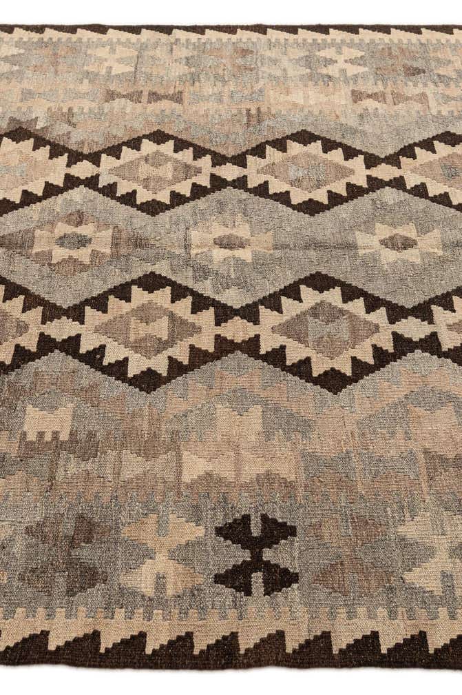 5' 1 x 6' 5 Hand Woven Kilim Maymana Wool Rug