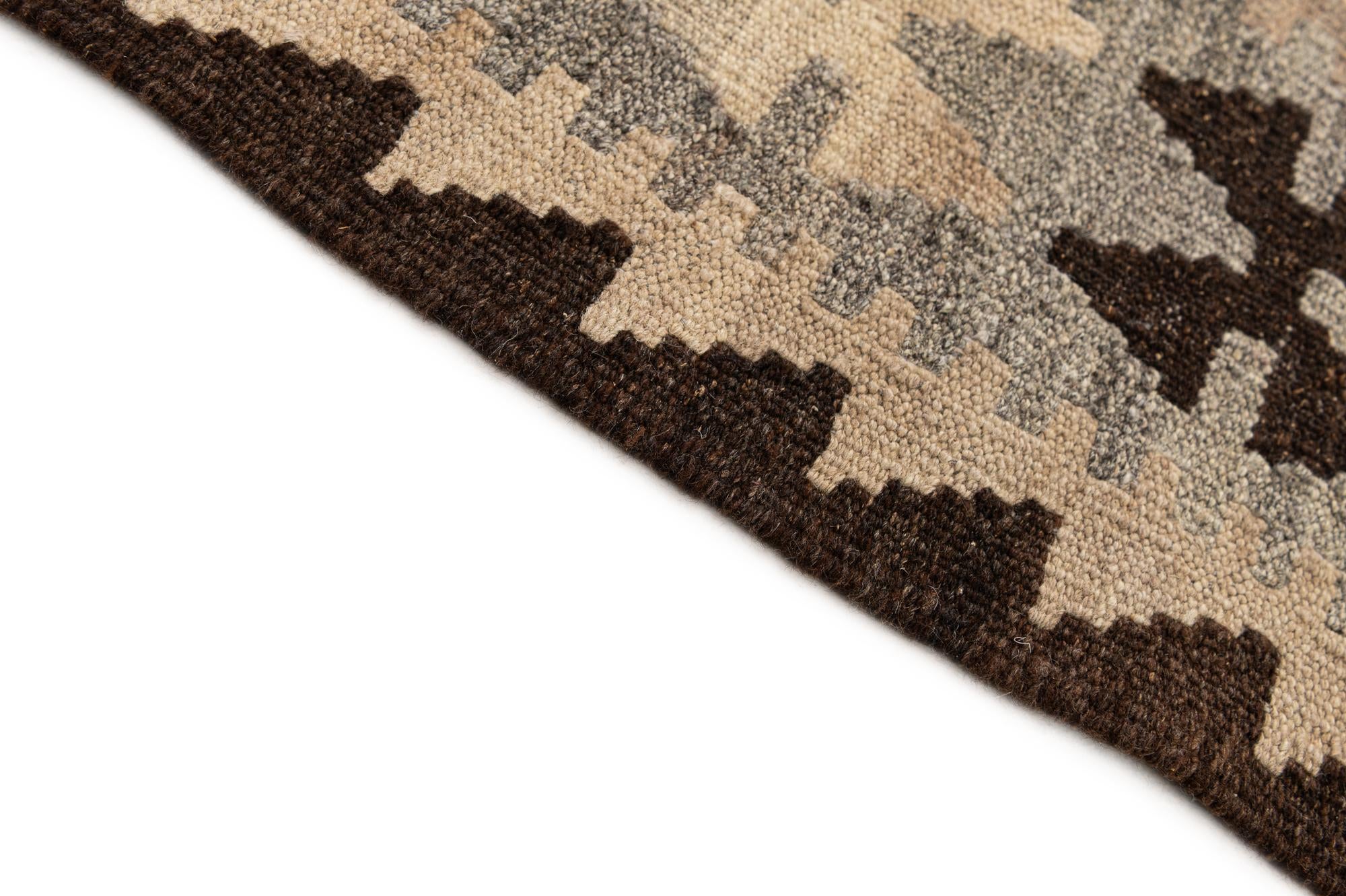 5' 1 x 6' 5 Hand Woven Kilim Maymana Wool Rug