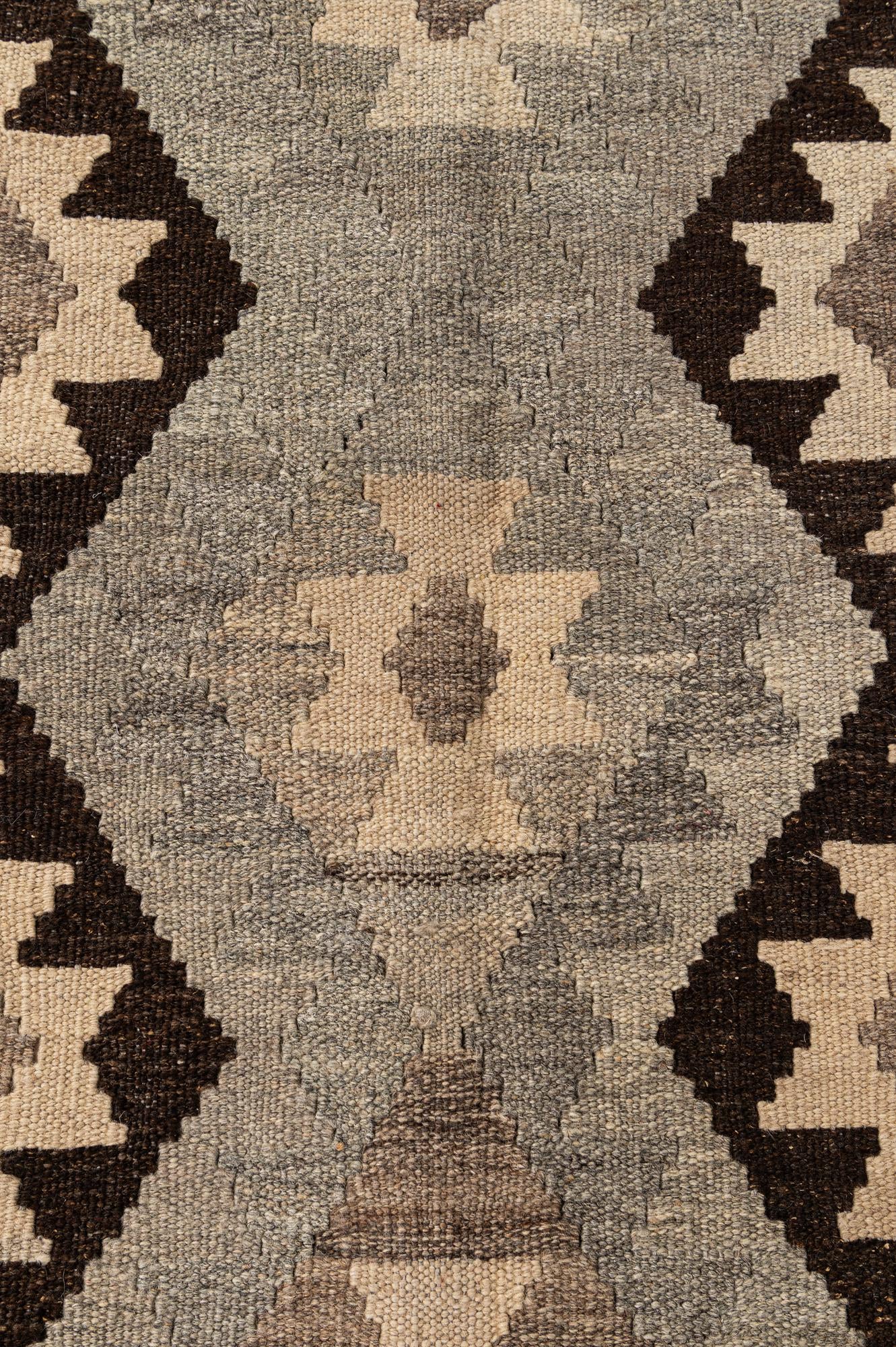 5' 1 x 6' 5 Hand Woven Kilim Maymana Wool Rug