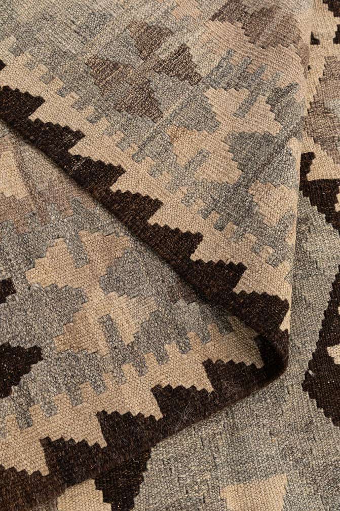 5' 1 x 6' 5 Hand Woven Kilim Maymana Wool Rug