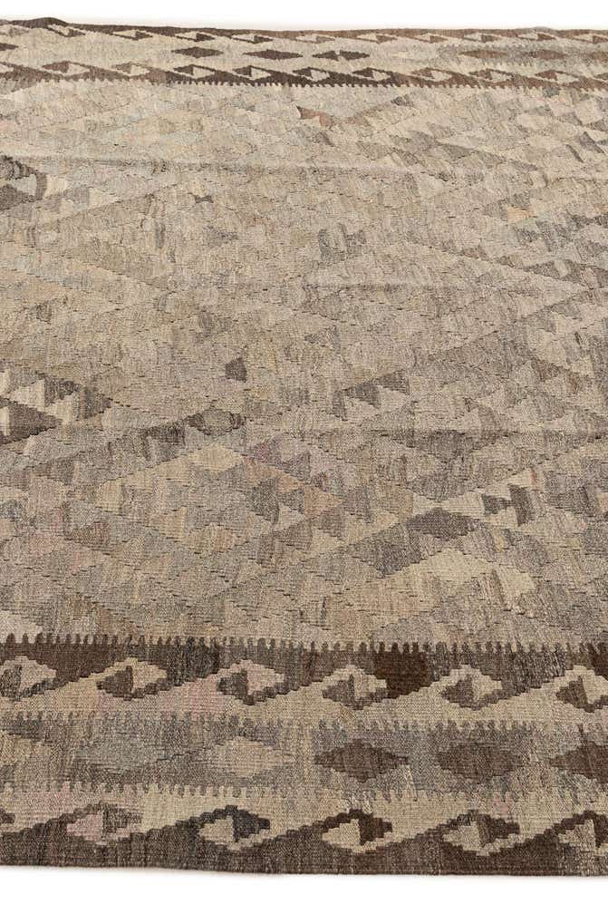 6' 7 x 9' 9 Hand Woven Kilim Maymana Wool Rug