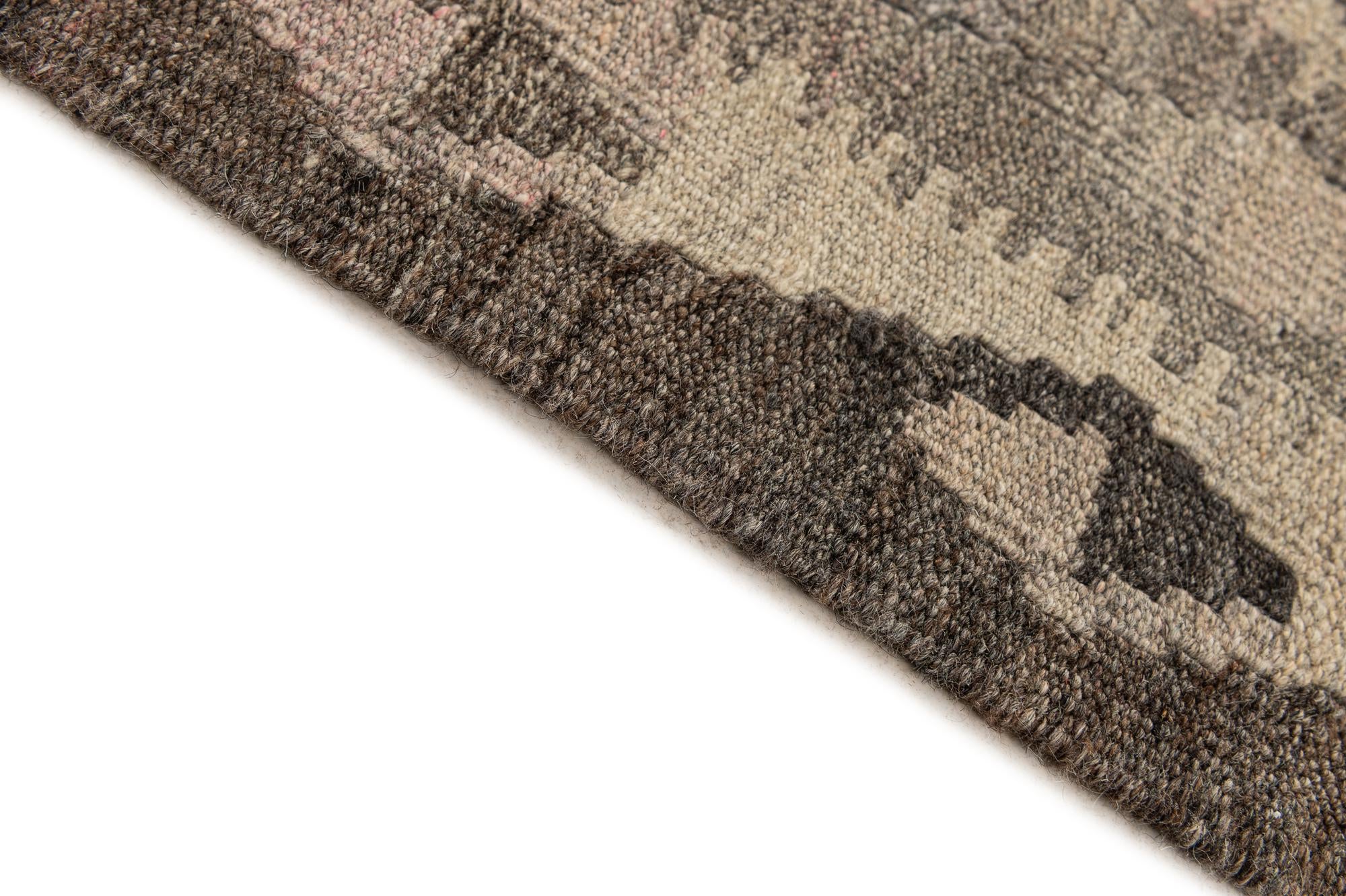 6' 7 x 9' 9 Hand Woven Kilim Maymana Wool Rug