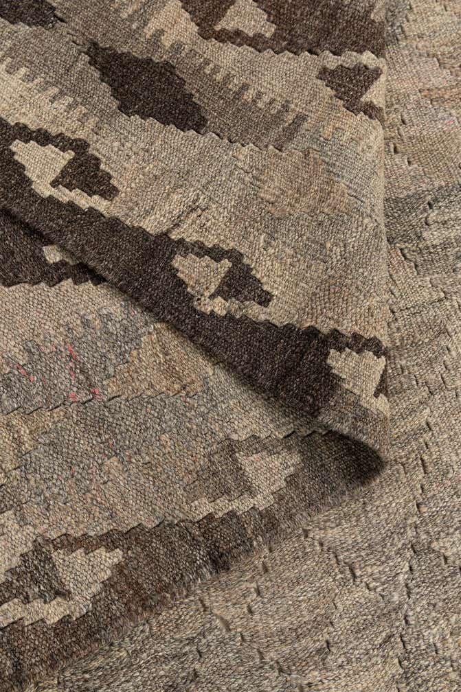 6' 7 x 9' 9 Hand Woven Kilim Maymana Wool Rug