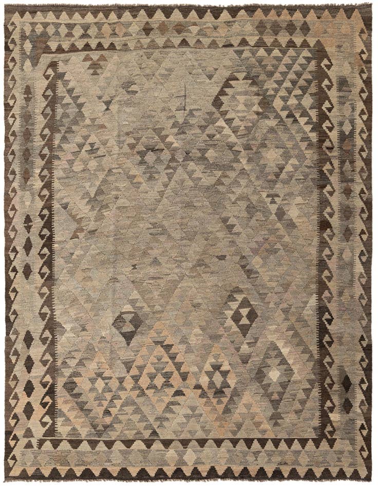 Detail image of 6' 7 x 9' 9 Hand Woven Kilim Maymana Wool Rug