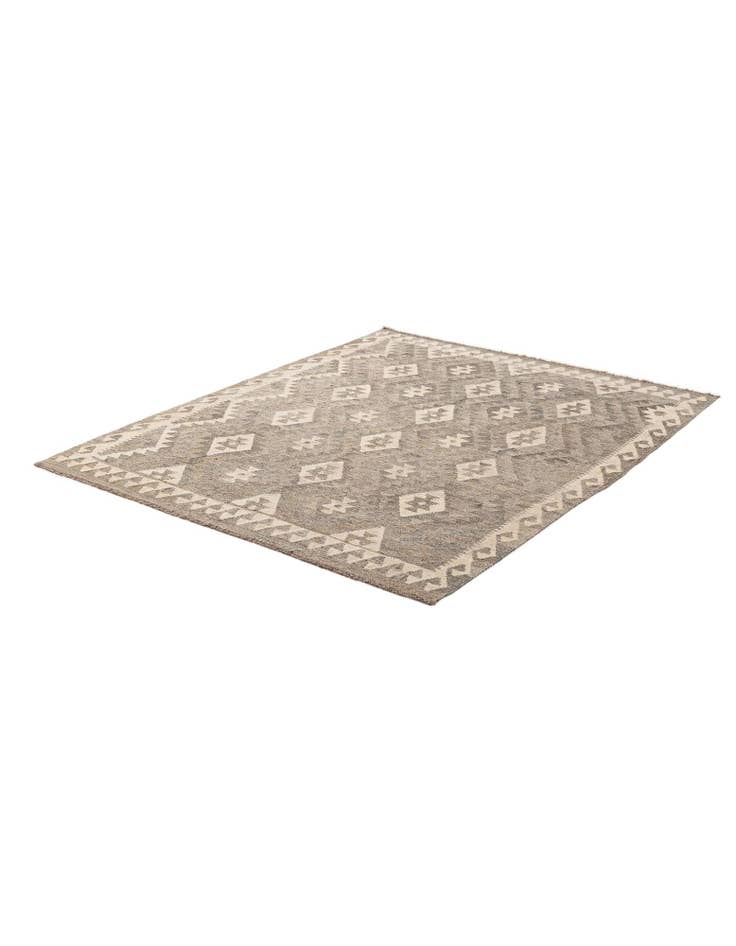 Detail image of 5' 2 x 6' 7 Hand Woven Kilim Maymana Wool Rug