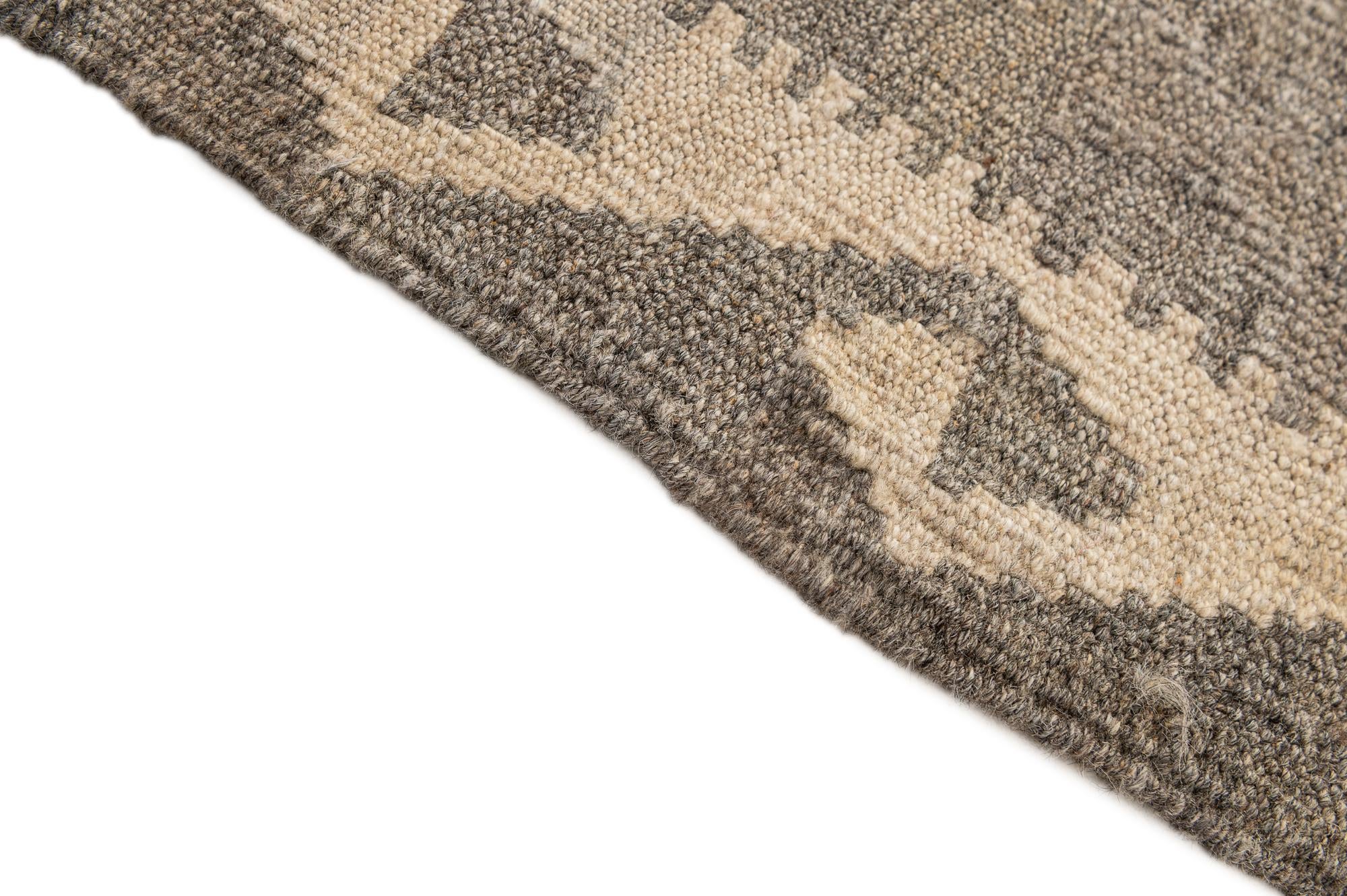 5' 2 x 6' 7 Hand Woven Kilim Maymana Wool Rug