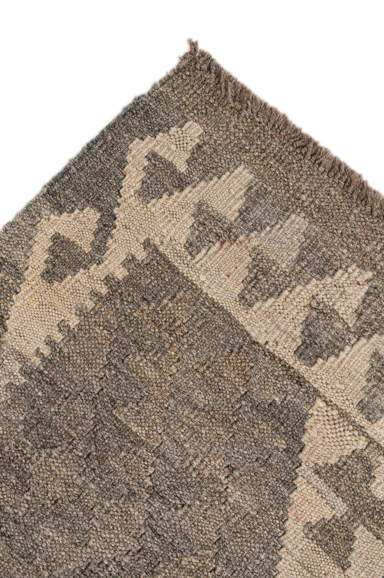 5' 2 x 6' 7 Hand Woven Kilim Maymana Wool Rug