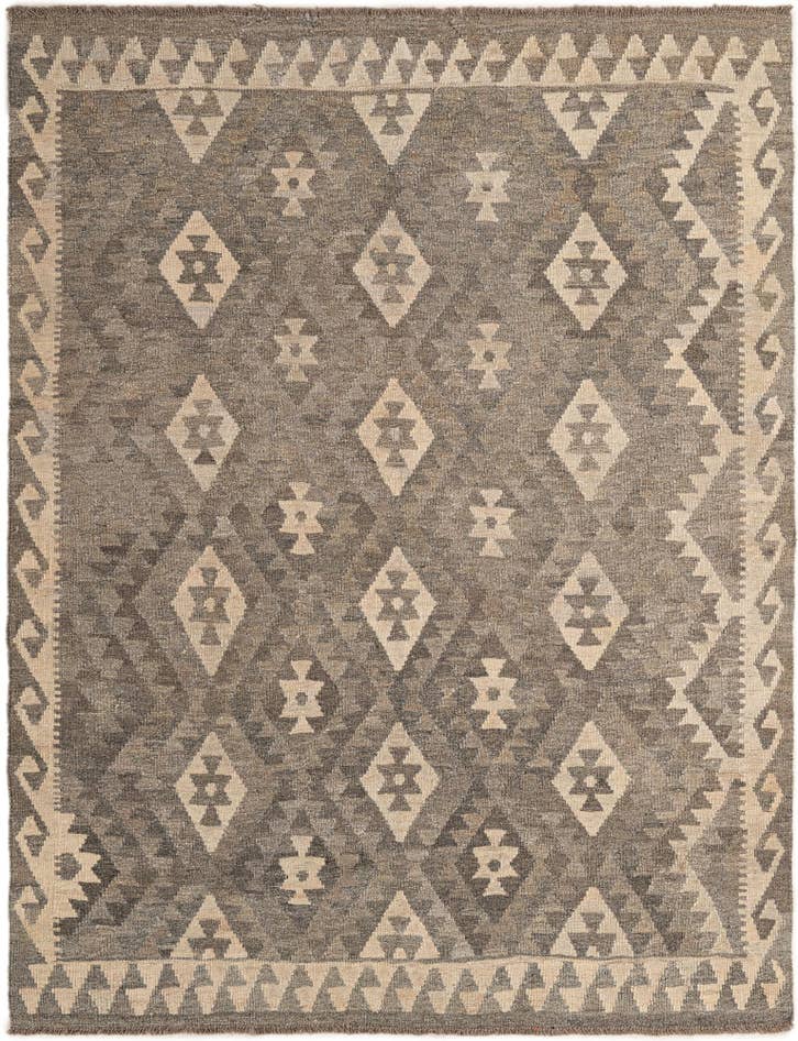 Detail image of 5' 2 x 6' 7 Hand Woven Kilim Maymana Wool Rug