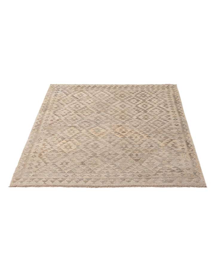 5' x 6' 7 Hand Woven Kilim Maymana Wool Rug