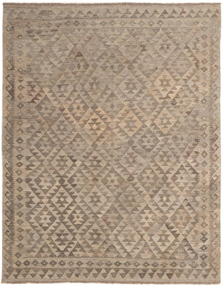 Detail image of 5' x 6' 7 Hand Woven Kilim Maymana Wool Rug