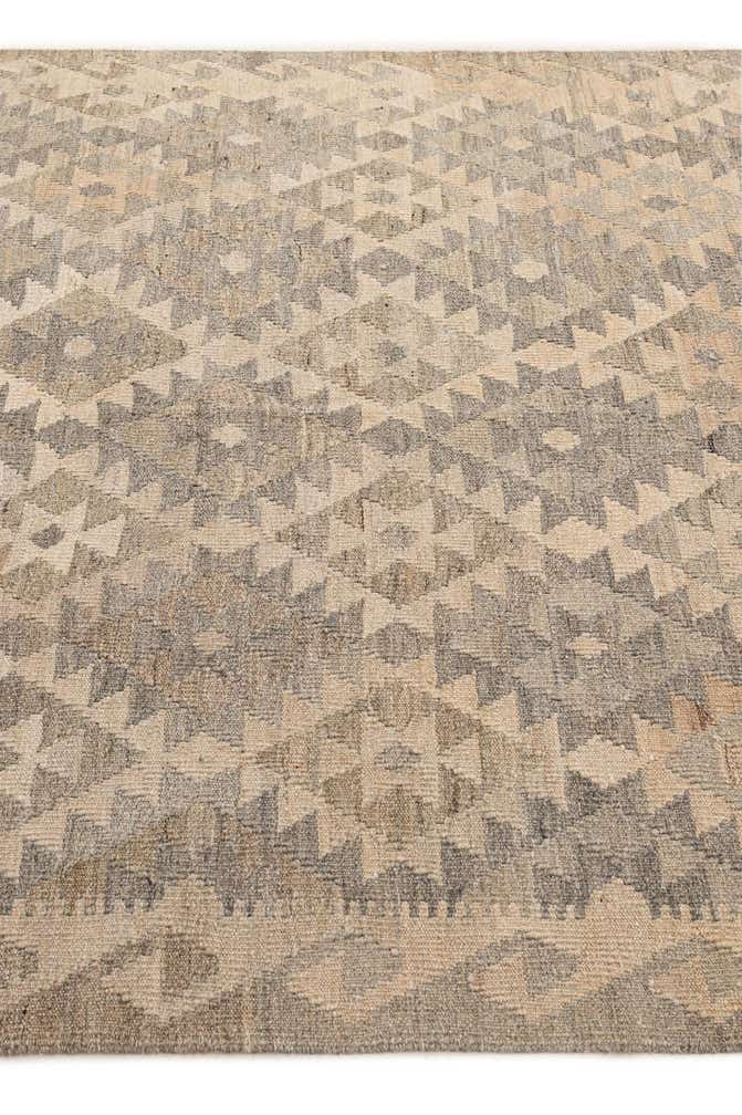 5' 1 x 6' 7 Hand Woven Kilim Maymana Wool Rug