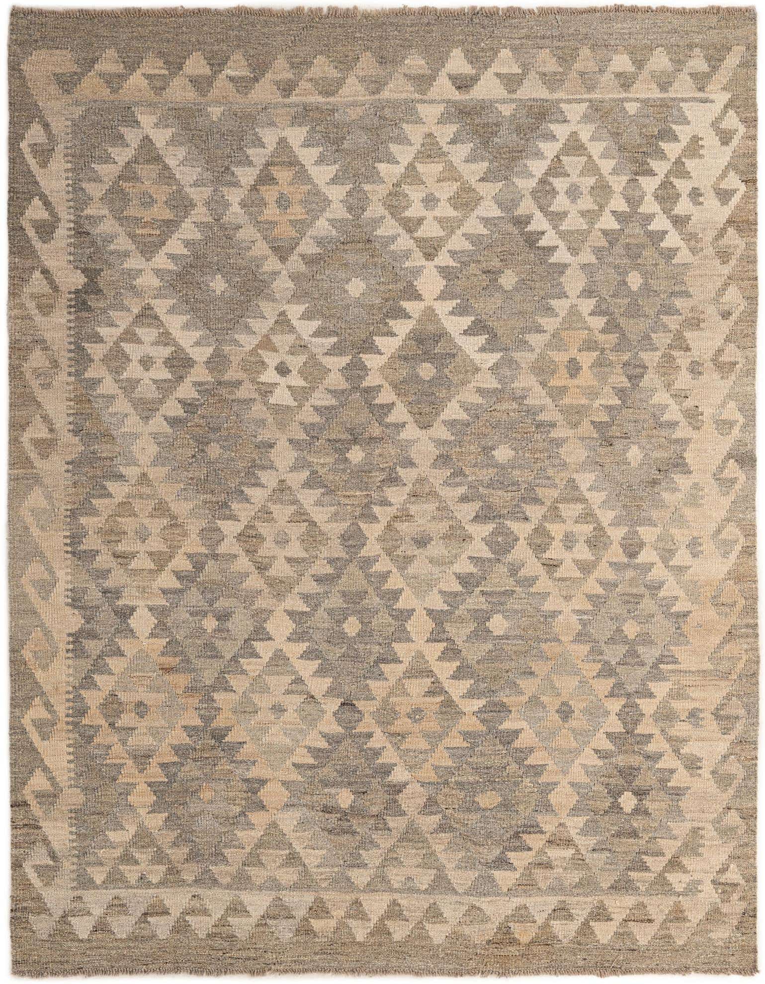 5' 1 x 6' 7 Hand Woven Kilim Maymana Wool Rug