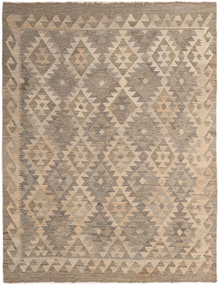 5' 1 x 6' 7 Hand Woven Kilim Maymana Wool Rug