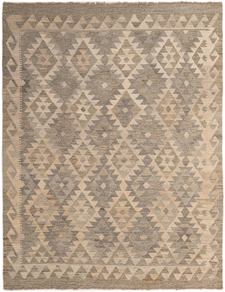 Detail image of 5' 1 x 6' 7 Hand Woven Kilim Maymana Wool Rug