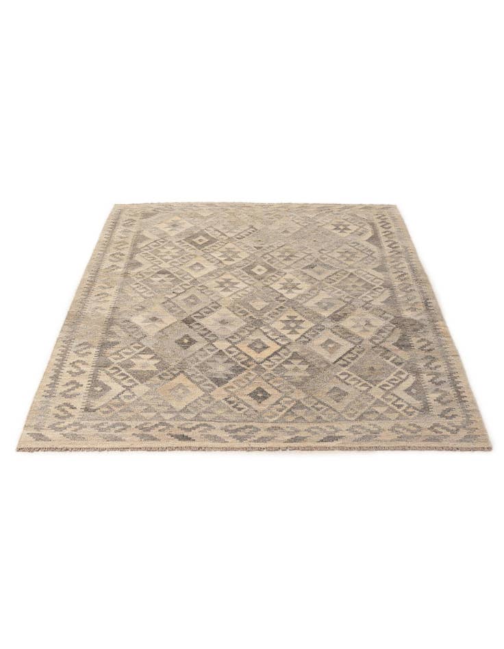 Detail image of 4' 11 x 6' 7 Hand Woven Kilim Maymana Wool Rug